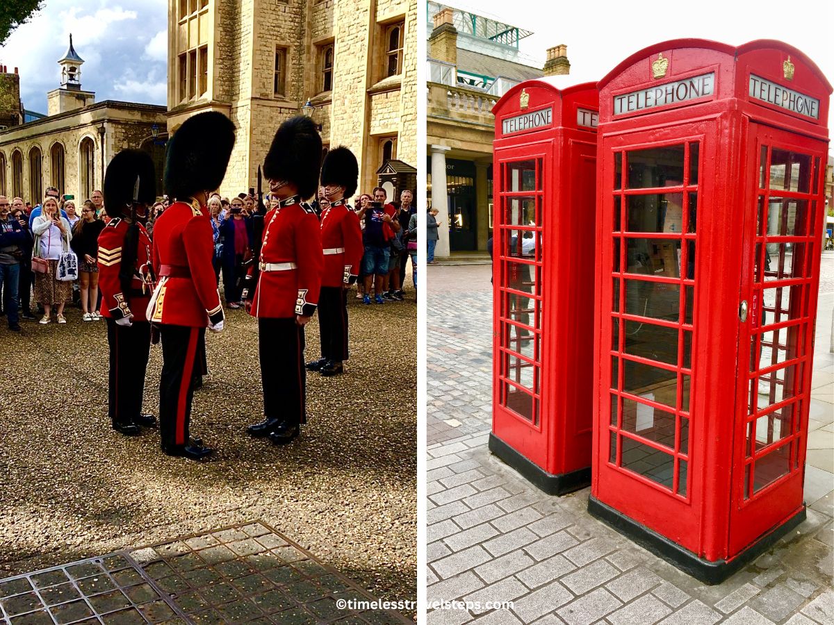 Changing of the Guard + red phone booth London ©timelesstravelsteps.com