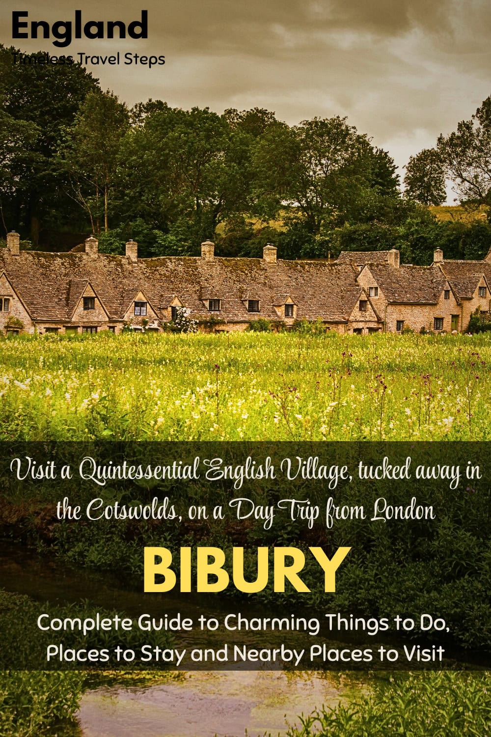 Pinterest Pin for Charming Things to Do in Bibury, The Cotswolds. Created by Georgina