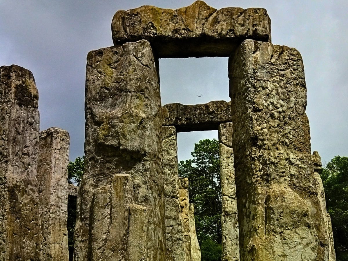 Close-up of the perfectly aligned stones of Stonehenge on Salisbury Plain, long surrounded by myth, mystery, and speculation.