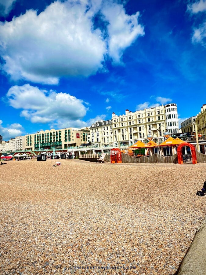Kiosks along Brighton seafront setting up for the evening rush.