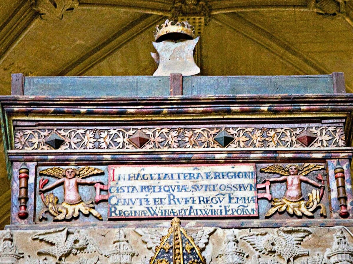 Mortuary chest at Winchester Cathedral associated with King Cnut and Queen Emma.
