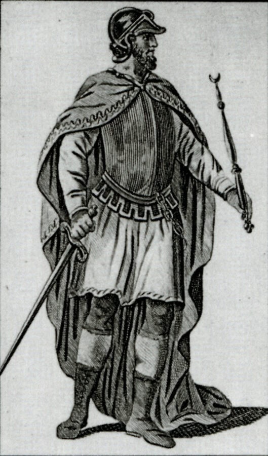 Eighteenth-century engraving of Edward the Elder, Anglo-Saxon king and son of Alfred the Great.