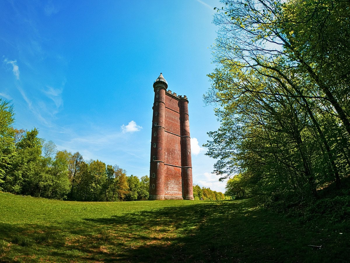 King Alfred’s Tower at Stourhead, an 18th-century folly standing near the traditional location where Alfred is believed to have rallied his army before the Battle of Edington in 878.